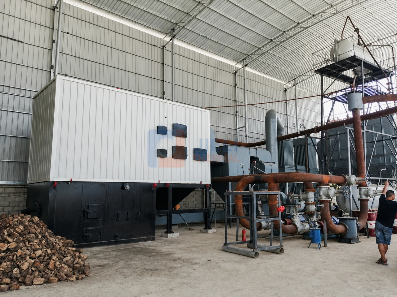 YGW-400 biomass thermal oil heater installed at an industrial site