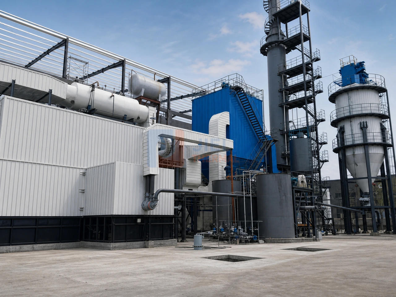 YLW-1200 pulverized coal thermal oil heater installed at an industrial plant