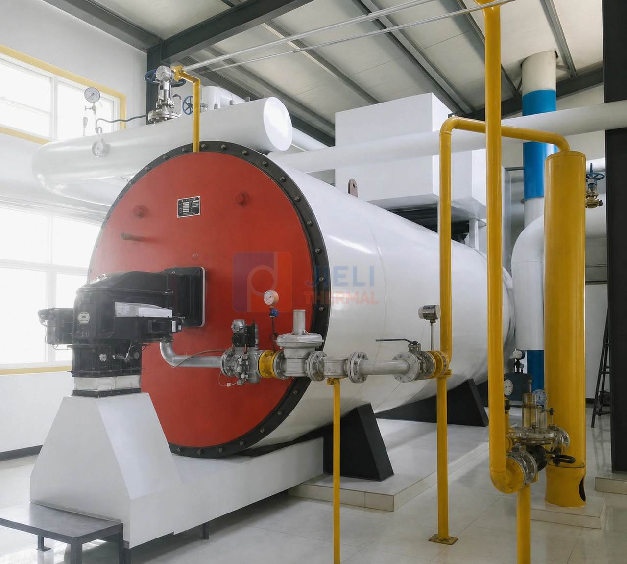 YW-500 hot oil boiler installed system view three YW-500 hot oil boiler installed system view three