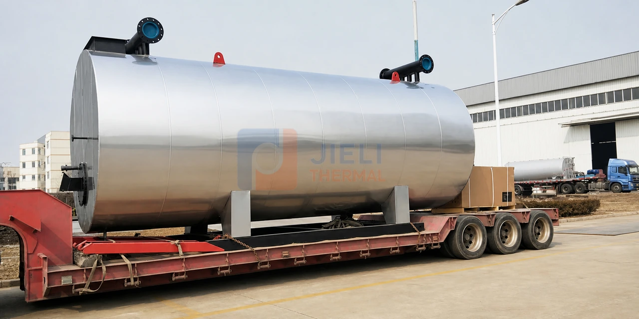 YW-600 gas fired thermal oil heater prepared for export delivery