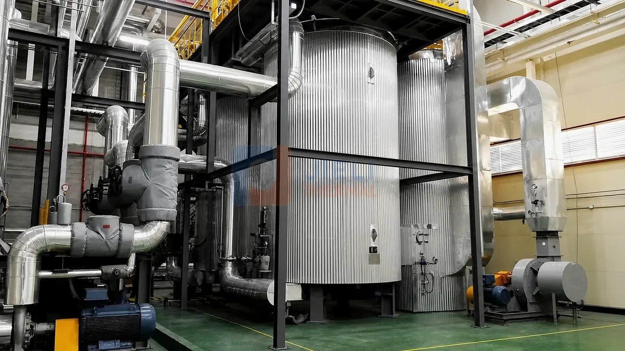 Installed gas fired thermal fluid heater system for a five million kcal industrial project in South Korea